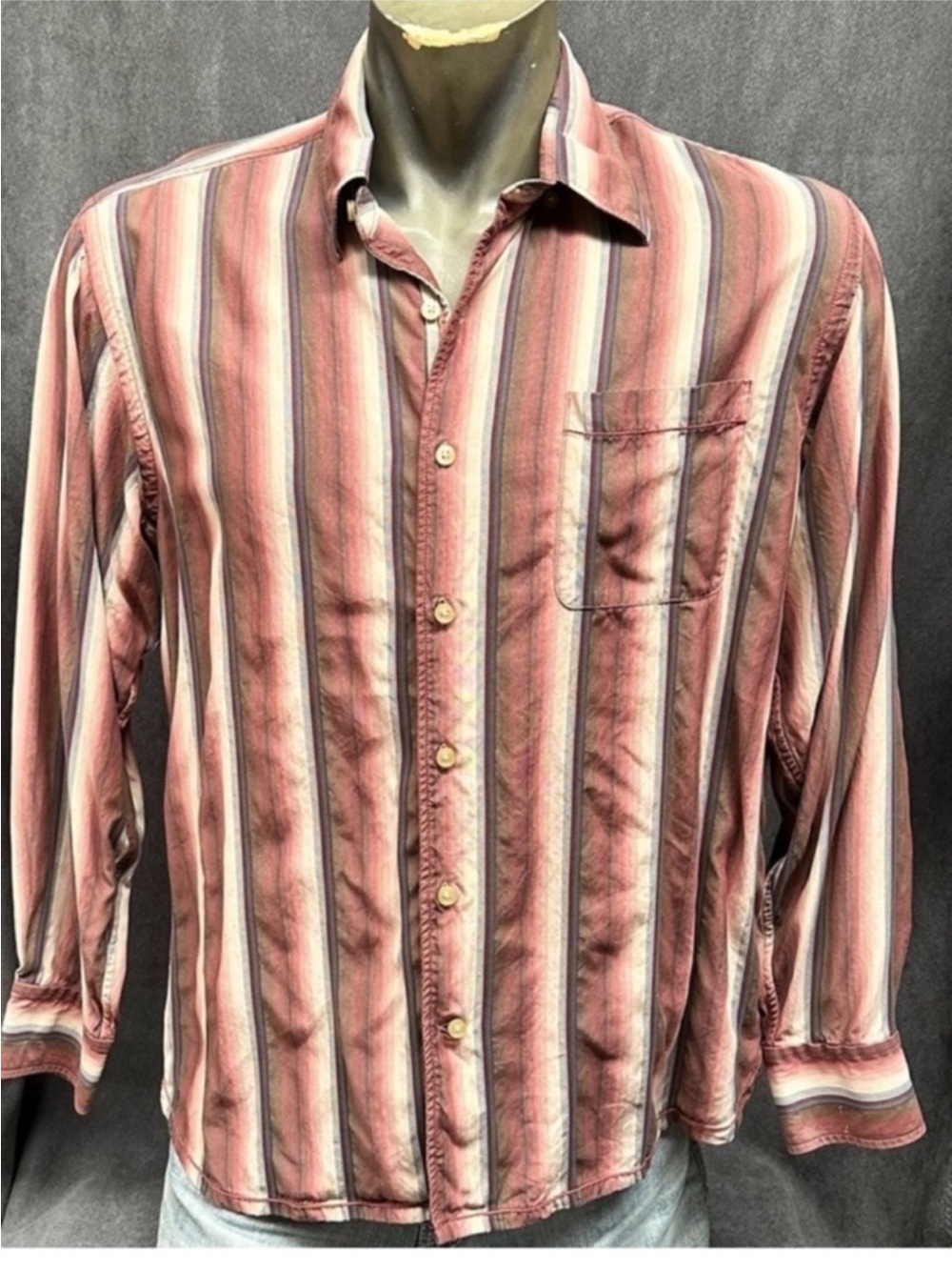 Silk Striped Tommy Bahama silk blend shirt sz large men’s